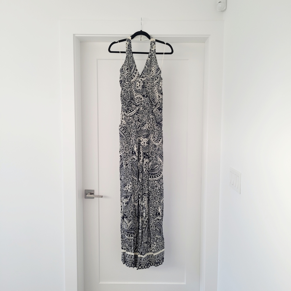 Black and White Halter Jumpsuit